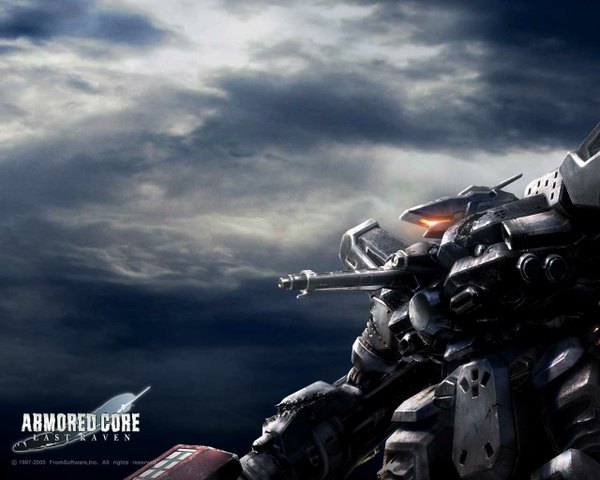 Anime picture 1280x1024 with armored core sky cloud (clouds) inscription weapon gun mecha