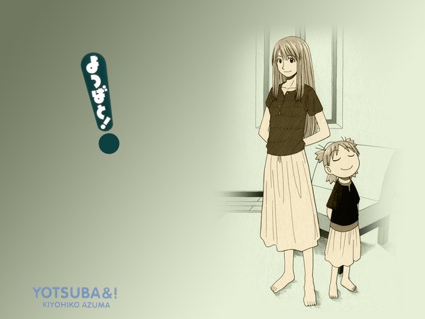 Anime picture 1024x768 with yotsubato koiwai yotsuba ayase asagi azuma kiyohiko tagme