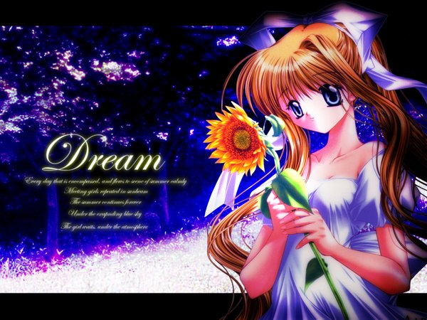 Anime picture 1600x1200 with air key (studio) kamio misuzu girl sunflower