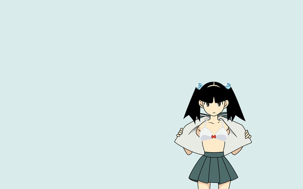 Anime picture 1920x1200 with sayonara zetsubou sensei shaft (studio) otonashi meru highres light erotic wide image open clothes open shirt vector