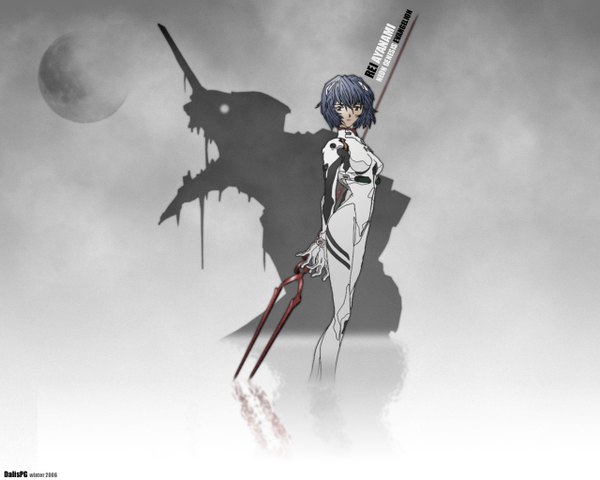 Anime picture 1280x1024 with neon genesis evangelion gainax ayanami rei grey background tagme