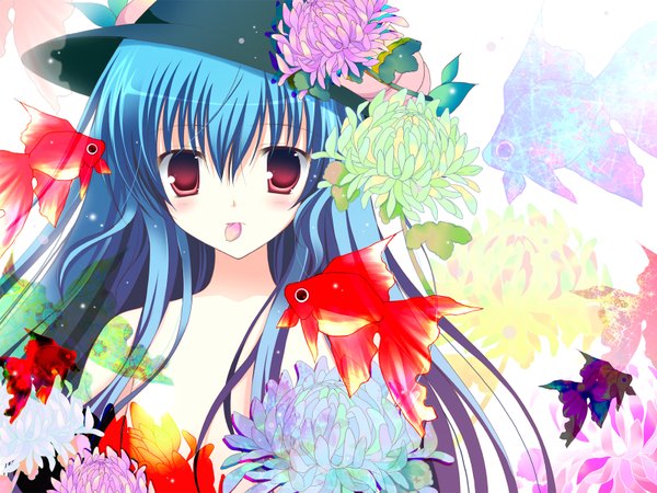 Anime picture 1600x1200 with touhou hinanawi tenshi girl tagme