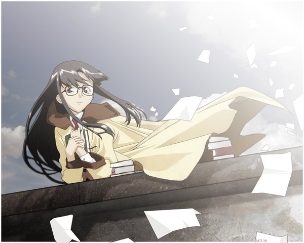 Anime picture 1280x1024 with read or die j.c. staff yomiko readman long hair sky