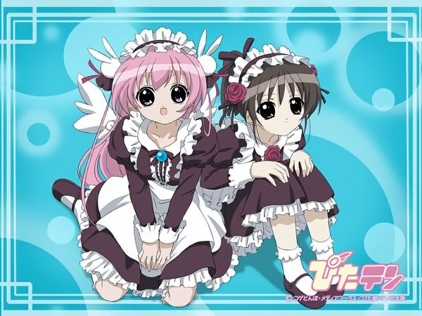 Anime picture 1024x768 with pita ten misha (pita ten) shia (pita ten) maid wallpaper