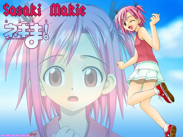 Anime picture 1024x768 with mahou sensei negima! sasaki makie tagme