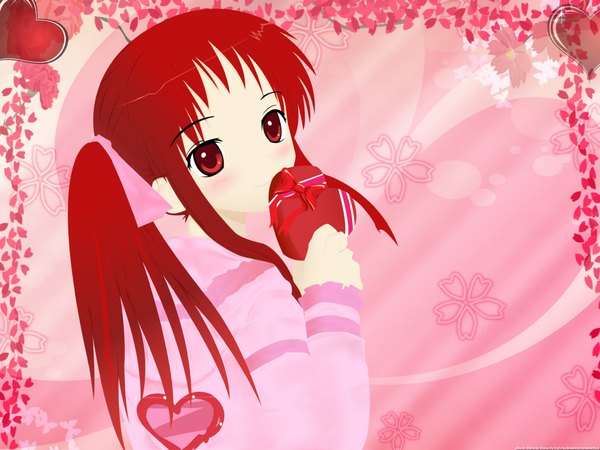 Anime picture 2000x1500 with rec shaft (studio) onda aka highres red eyes red hair heart hairband