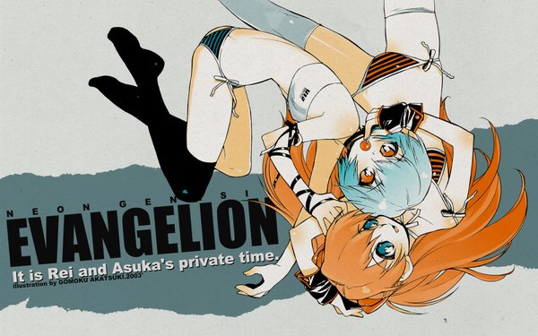 Anime picture 1920x1200 with neon genesis evangelion gainax soryu asuka langley ayanami rei highres wide image
