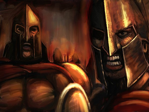 Anime picture 2000x1500 with 300 leonidas (fate/grand order) bccp highres teeth muscle shirtless boy helmet this is sparta