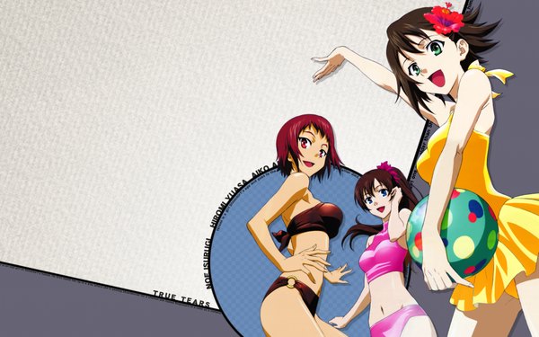 Anime picture 1920x1200 with true tears isurugi noe yuasa hiromi ando aiko highres wide image swimsuit bikini