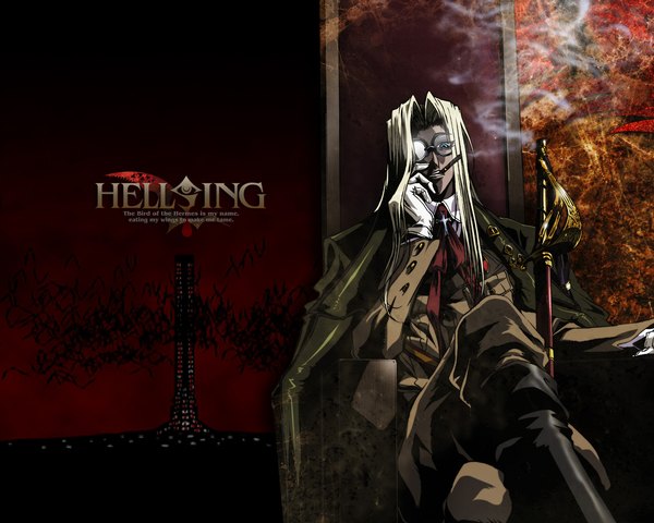 Anime picture 1280x1024 with hellsing integra wingates hellsing red background tagme