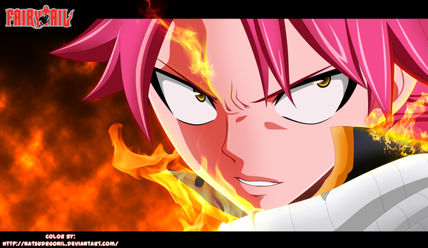 Anime picture 2132x1240 with fairy tail natsu dragneel natsudrgonil single highres short hair wide image brown eyes pink hair inscription coloring magic close-up face angry boy scarf fire