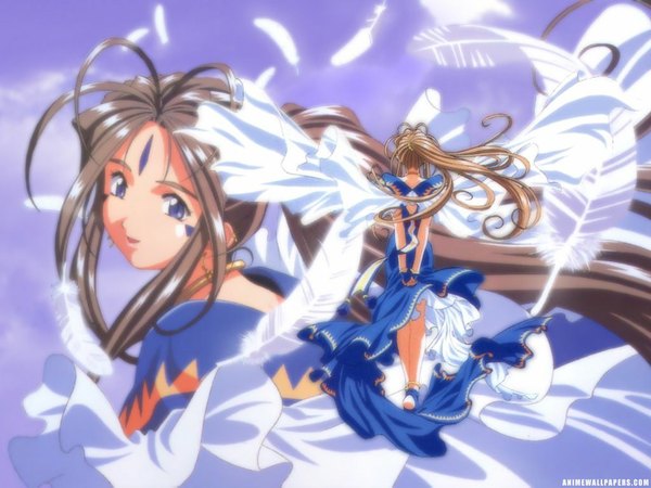 Anime picture 1024x768 with aa megami-sama anime international company belldandy feather (feathers) tagme