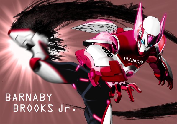 Anime picture 1200x846 with tiger & bunny sunrise (studio) barnaby brooks jr. shadow kick boy armor suit helmet