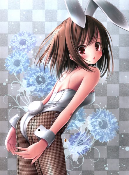 Anime picture 4948x6690 with ro-kyu-bu! project no.9 kashii airi tinker bell single tall image blush highres short hair open mouth light erotic red eyes brown hair bare shoulders animal ears absurdres bunny ears bunny girl bunny tail girl
