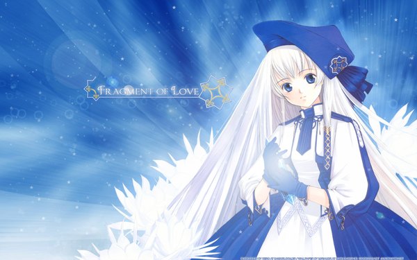 Anime picture 1920x1200 with shiina yuu highres wide image blue background girl