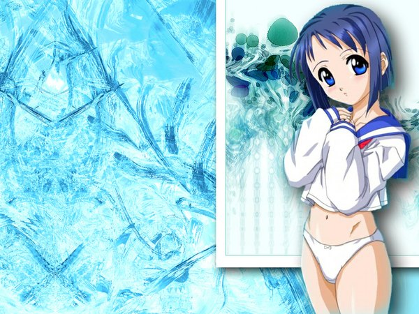 Anime picture 1024x768 with love hina maehara shinobu light erotic girl underwear panties