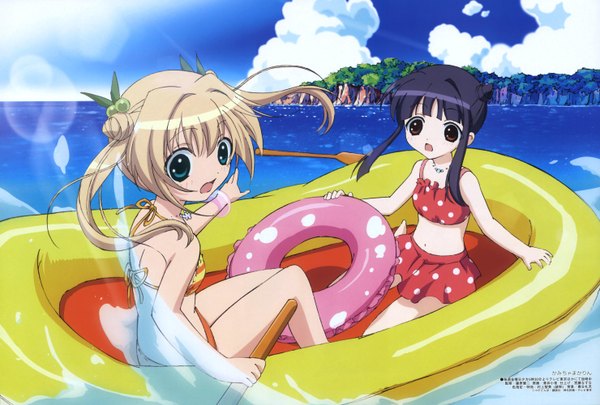 Anime picture 5920x4000 with kamichama karin hanazono karin highres loli girl swimsuit bikini polka dot bikini kujyou himeka