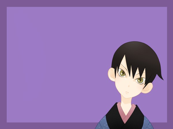 Anime picture 1600x1200 with sayonara zetsubou sensei shaft (studio) mitama mayo purple background tagme