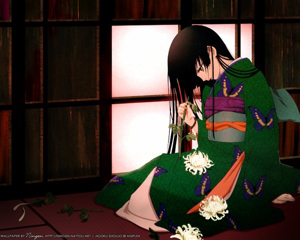 Anime picture 1280x1024 with hell girl studio deen enma ai ningen (nattoli) tagme