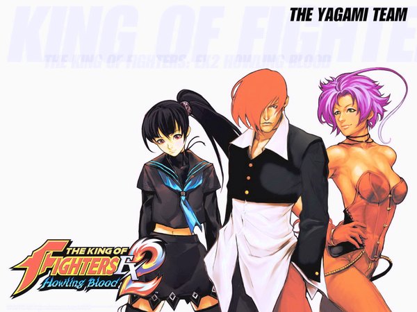 Anime picture 1600x1200 with the king of fighters snk yagami iori highres wallpaper hiroaki (kof) jun kagami miu kurosaki