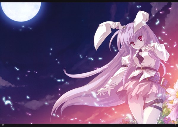 Anime picture 2135x1517 with touhou reisen udongein inaba highres sky bunny ears bunny girl girl