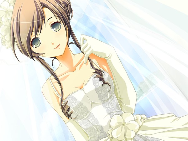 Anime picture 1200x900 with re: seven (game) game cg girl dress wedding dress