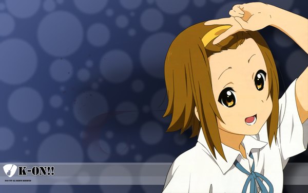 Anime picture 1920x1200 with k-on! kyoto animation tainaka ritsu highres brown hair wide image yellow eyes