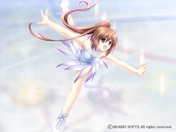 Anime picture 3307x2480 with g senjou no maou azai kanon alpha (yukai na nakamatachi) highres ice skating figure skating skates