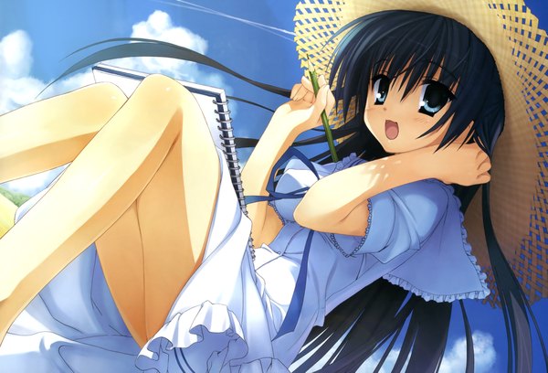 Anime picture 4510x3071 with natsuzora kanata kousaka chihaya kobuichi highres beach dress sundress