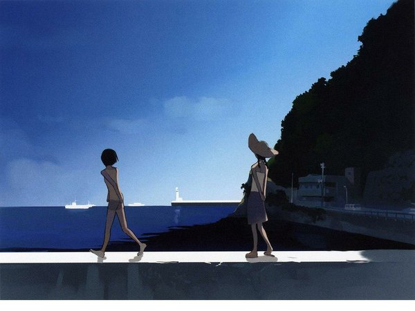 Anime picture 1024x768 with takamichi sky sea tagme