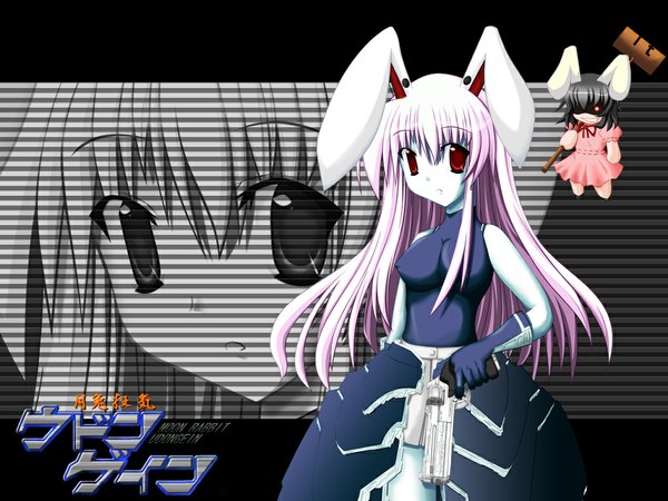 Anime picture 1024x768 with demonbane touhou reisen udongein inaba inaba tewi bunny ears bunny girl girl