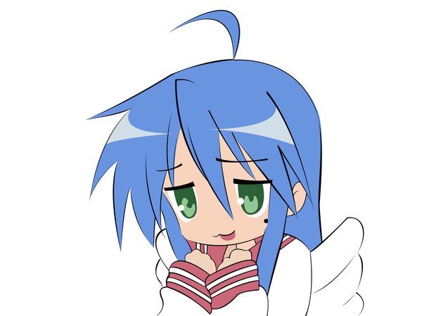 Anime picture 1600x1200 with lucky star kyoto animation izumi konata white background vector girl