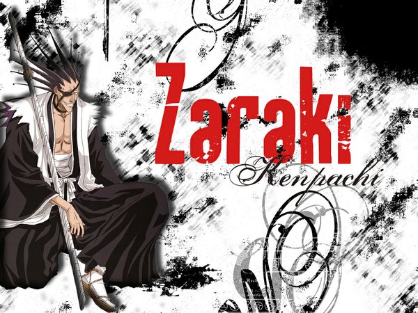 Anime picture 1024x768 with bleach studio pierrot zaraki kenpachi single short hair black hair character names third-party edit spiked hair boy eyepatch