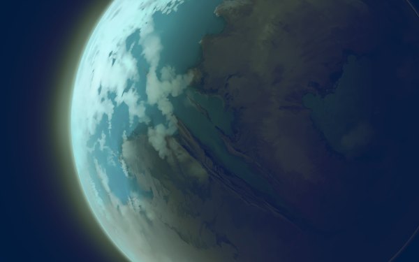 Anime picture 1200x750 with original mary (pixiv) wide image cloud (clouds) space planet earth