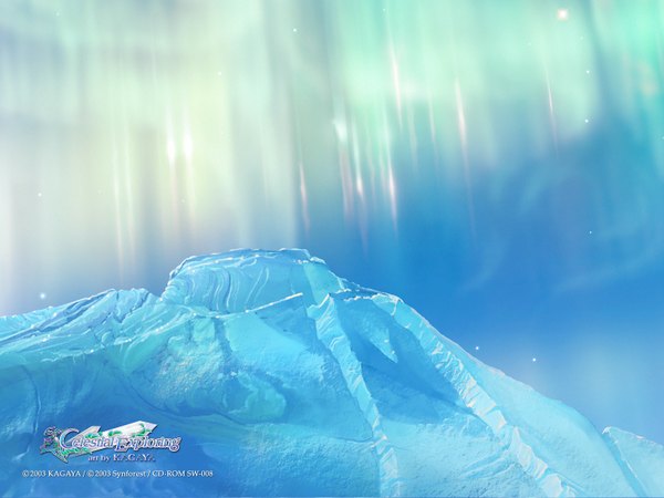 Anime picture 1600x1200 with kagaya 3d aurora borealis ice