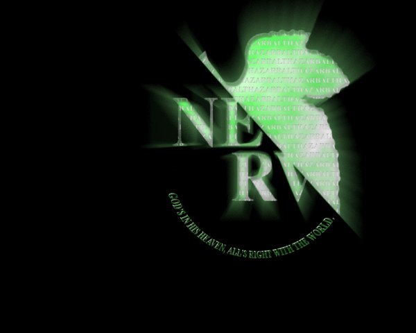 Anime picture 1280x1024 with neon genesis evangelion gainax black background logo nerv