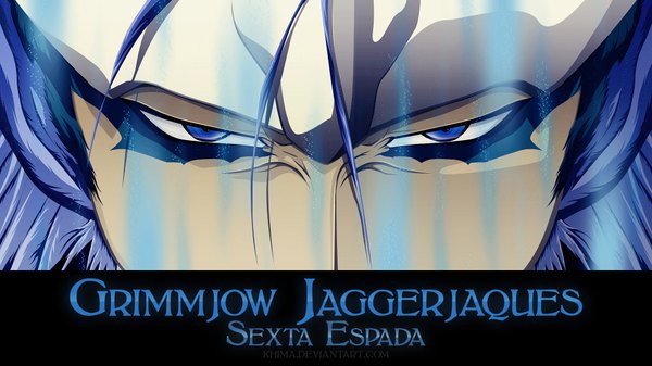 Anime picture 1920x1080 with bleach studio pierrot grimmjow jeagerjaques khima single highres short hair wide image purple eyes purple hair inscription coloring close-up face espada boy
