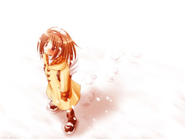 Anime picture 1280x960 with kanon key (studio) tsukimiya ayu snowing winter snow girl