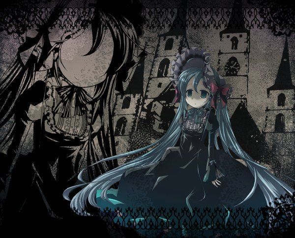 Anime picture 1051x848 with vocaloid hatsune miku goth-loli gothic girl