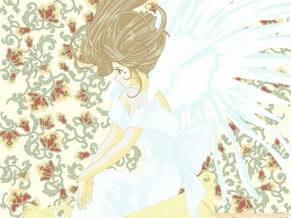 Anime picture 1600x1200 with aa megami-sama anime international company belldandy angel wings