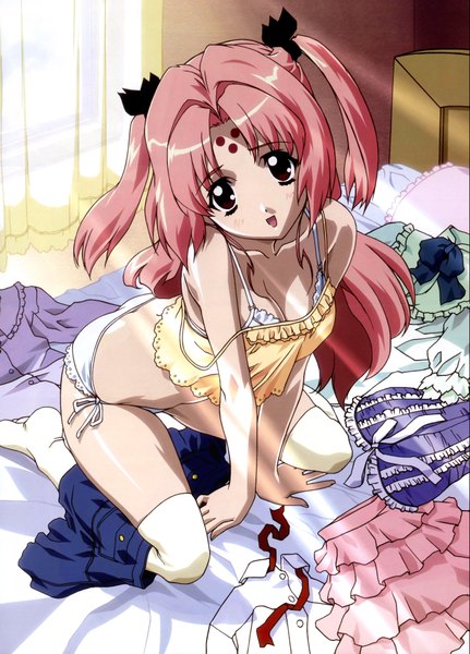 Anime picture 2873x4000 with girls bravo miharu sena kanaka tall image highres light erotic thighhighs underwear panties