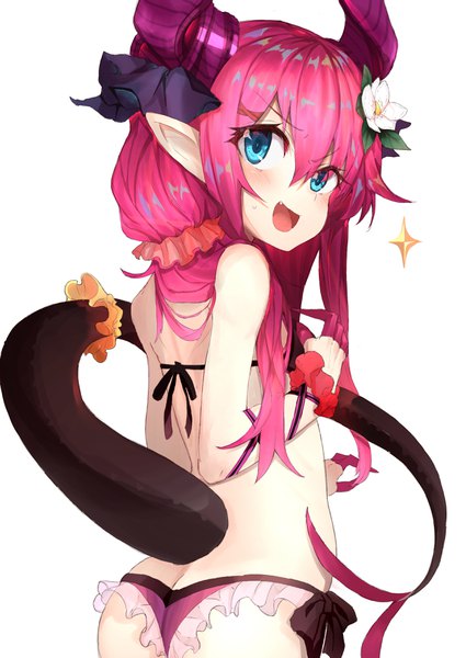 Anime picture 2508x3541 with fate (series) fate/extra fate/extra ccc elizabeth bathory (fate) (all) elizabeth bathory (fate) ranf single long hair tall image looking at viewer fringe highres open mouth blue eyes light erotic simple background hair between eyes white background pink hair upper body