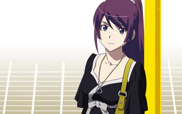 Anime picture 2560x1600 with bakemonogatari shaft (studio) monogatari (series) senjougahara hitagi highres wide image vector