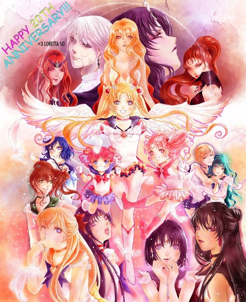 Anime picture 900x1105 with bishoujo senshi sailor moon toei animation tsukino usagi sailor moon aino minako kino makoto sailor venus sailor mars sailor mercury sailor jupiter sailor saturn sailor chibi moon meiou setsuna sailor neptune sailor uranus sailor pluto prince diamond eternal sailor moon queen nehelenia queen beryl