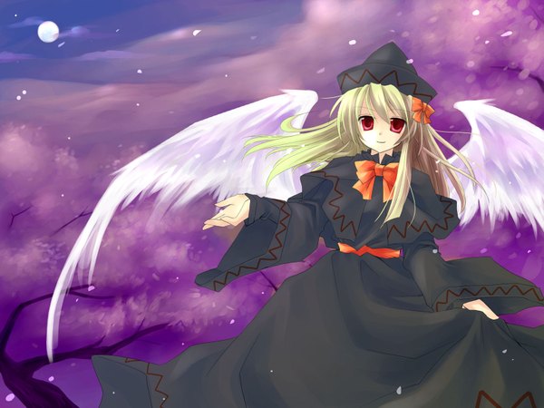 Anime picture 1600x1200 with touhou lily black girl wings tagme