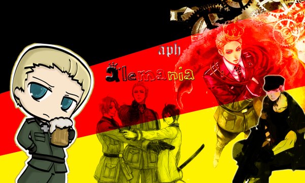 Anime picture 1280x768 with axis powers hetalia studio deen germany (hetalia) wide image boy uniform alcohol beer