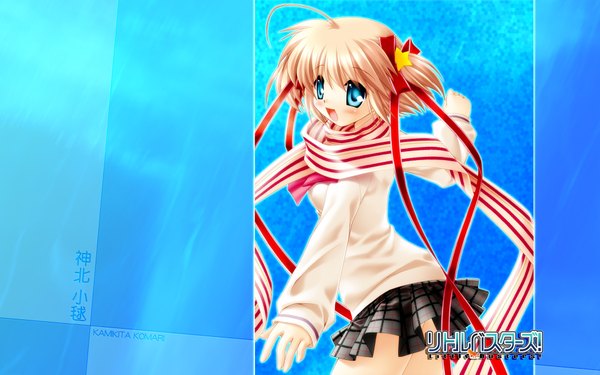 Anime picture 1920x1200 with little busters! key (studio) kamikita komari highres wide image two side up hair ornament star hair ornament