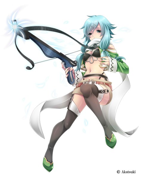 Anime picture 1920x2400 with original takamiya ren single long hair tall image looking at viewer blush highres blue eyes light erotic simple background white background blue hair girl thighhighs navel black thighhighs shorts scarf