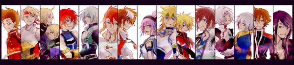 Anime picture 2679x599 with tales of (series) tales of vesperia tales of symphonia tales of the abyss tales of destiny 2 tales of destiny tales of graces tales of xillia yuri lowell asbel lhant luke fon fabre lloyd irving cress albane ruca milda stahn aileron kanonno earhart shing meteoryte caius qualls emil castagnier kyle dunamis