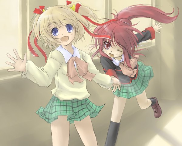 Anime picture 1280x1024 with little busters! key (studio) natsume rin kamikita komari two side up tagme